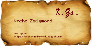 Krcho Zsigmond névjegykártya