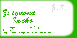 zsigmond krcho business card